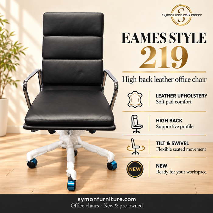 NEW Eames 219 Style / High Back Leather / Office Chair