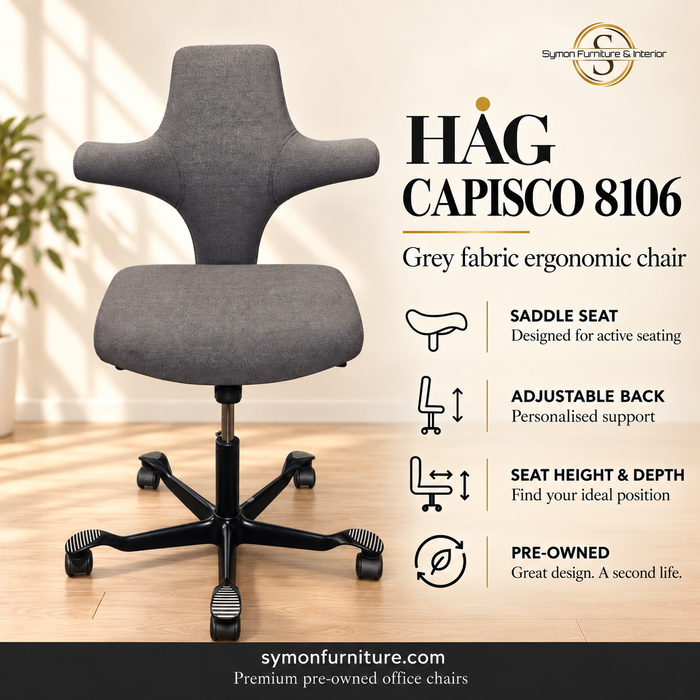 HAG Capisco 8106 / Black Frame / Grey Fabric