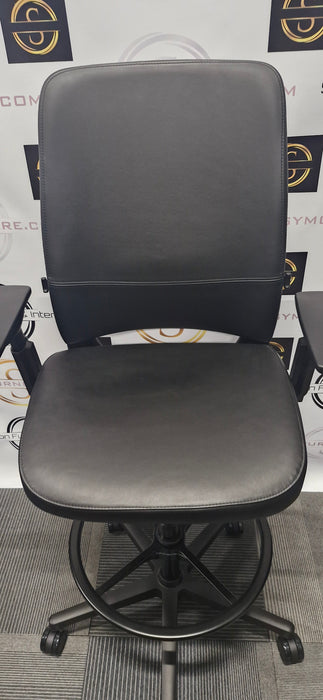 Steelcase Amia Drafting Stool / Black Leather