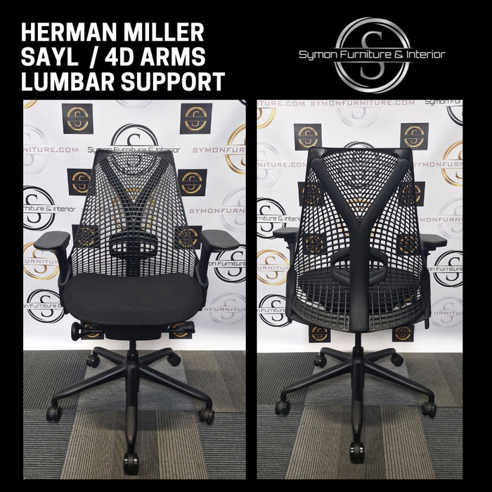 HERMAN MILLER SAYL CHAIR / 4D ARMS / LUMBAR SUPPORT / REFURBISHED