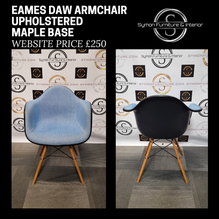 Vitra Eames DAW Armchair / Fully Upholstered / Maple Base