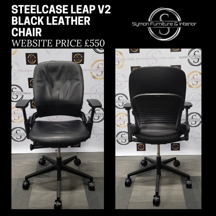 Steelcase Leap v2 / Black Leather / 4D arms