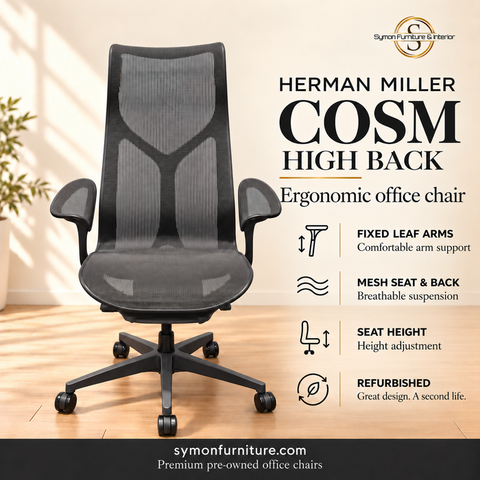 Herman Miller Cosm · High Back · Fixed Leaf Arms · Refurbished