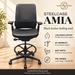 Steelcase Amia Drafting Stool / Black Leather