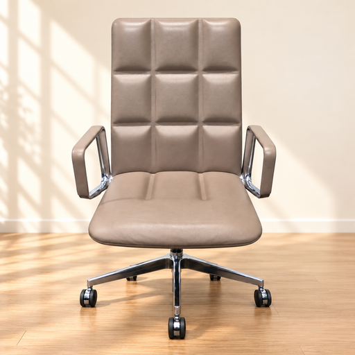 Knoll Leadchair Executive / Taupe / Leather – Gallery photo 1