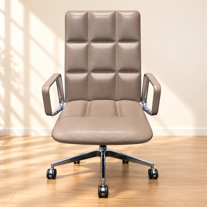 Knoll Leadchair Executive / Taupe / Leather – Gallery photo 1
