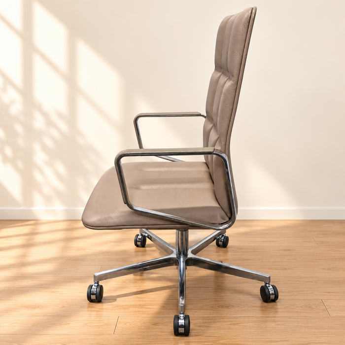 Knoll Leadchair Executive / Taupe / Leather – Gallery photo 2