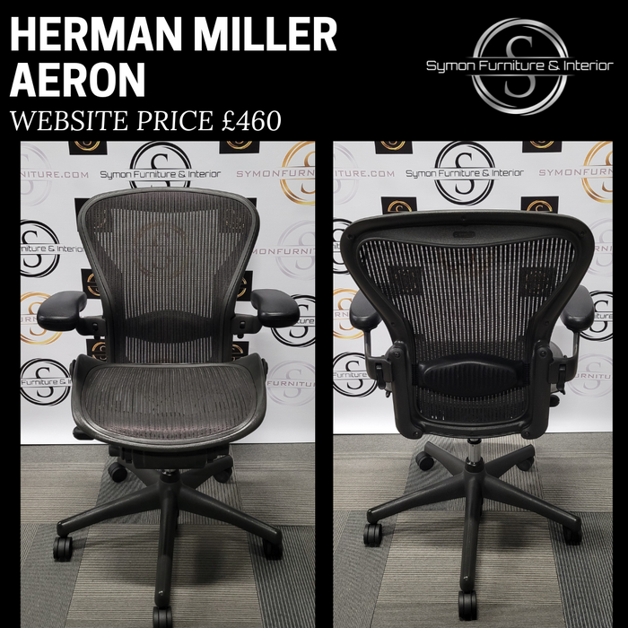 Herman Miller Aeron Size B / FULL SPEC / Lumbar Support / Black /Refurbished